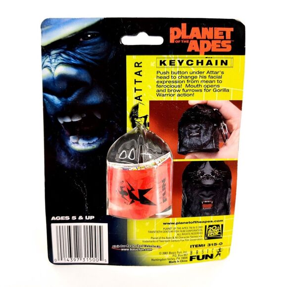 Planets of the Ape Keychain 315-0 Change Expression Moveable Mouth New Sealed - Picture 4 of 4